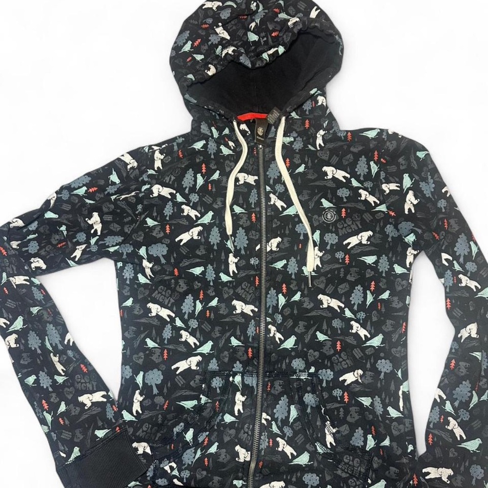 Element Black Hoodie with Red Accent